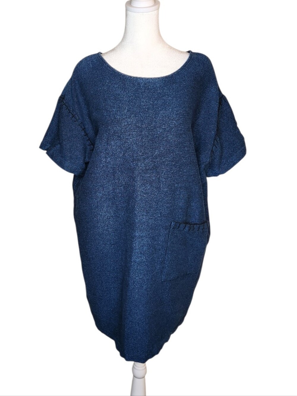 Hatch The Stitched Naomi Tweed Mini Dress Blue Size 1 US Small